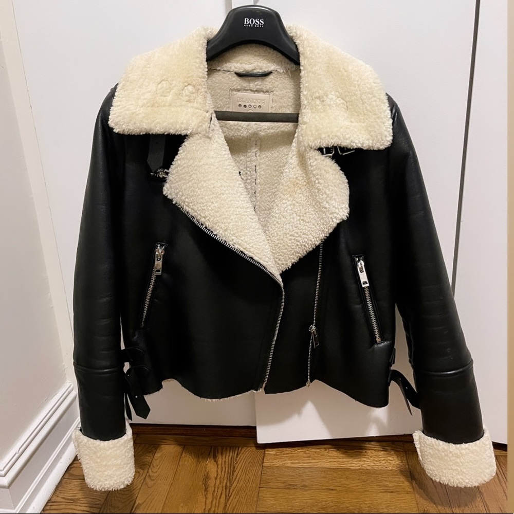 BLANK NYC Leather Shearling Jacket